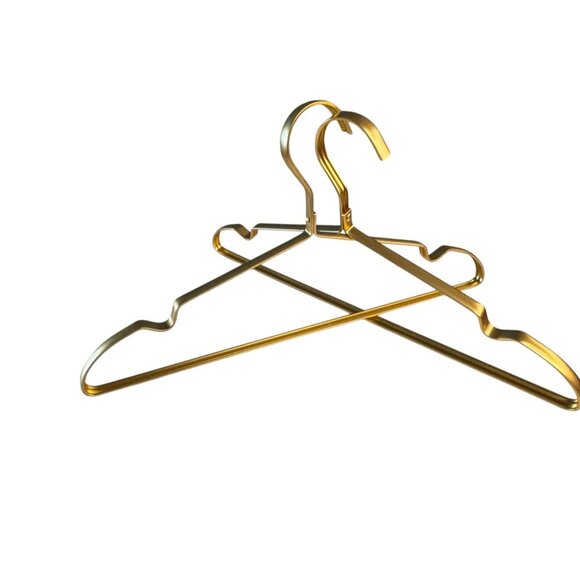 No Brand Other - 24 Gold Metal Clothes Hanger With Notches & Bar For Multi-Use